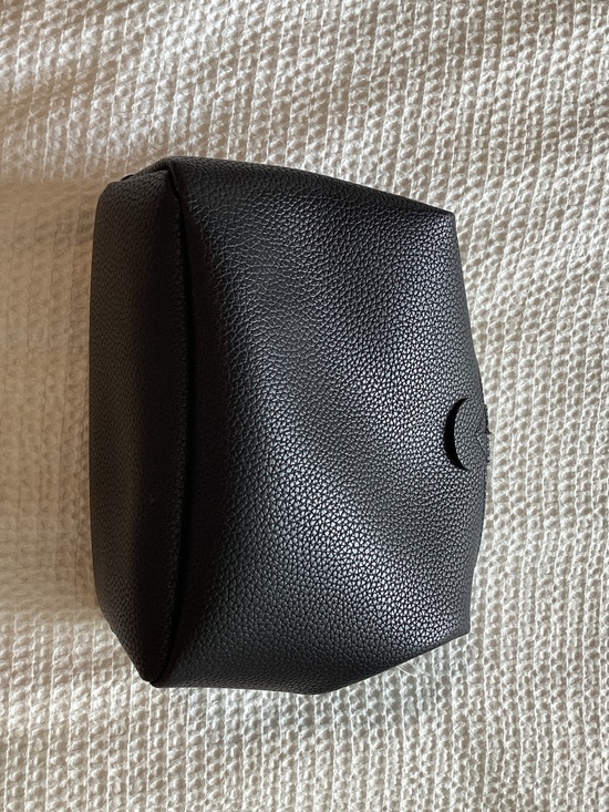 Handbags - Black Pebbled Leather Cosmetic Pouch